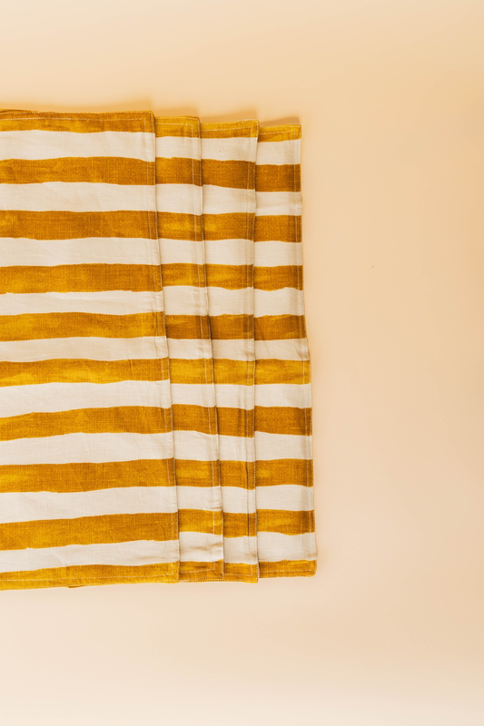 Painterly Stripe Linen Placemat