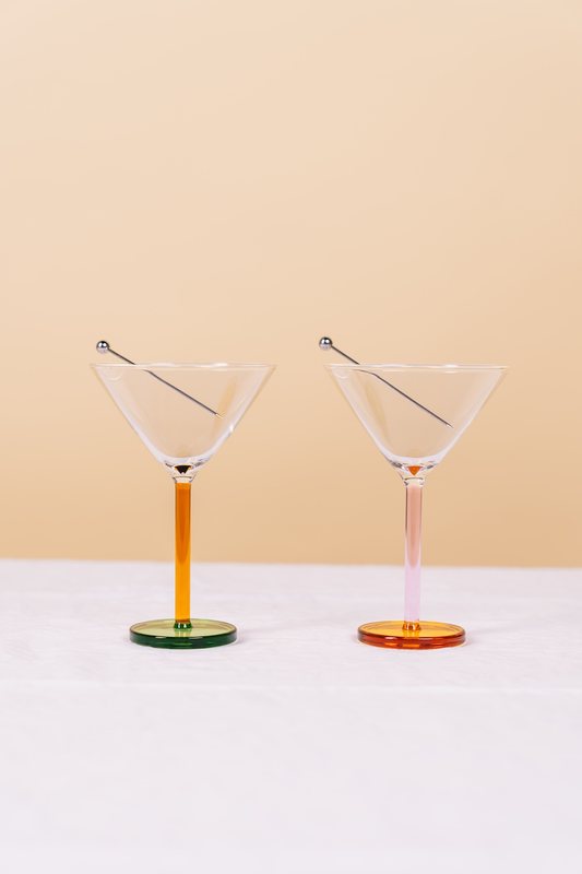 Piano Cocktail Glass Pink & Orange