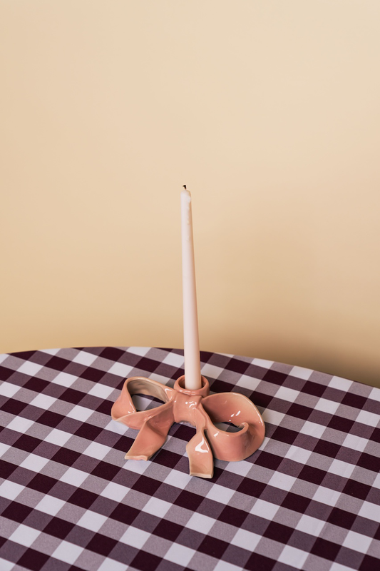 Pink BowKnot Candle Holder