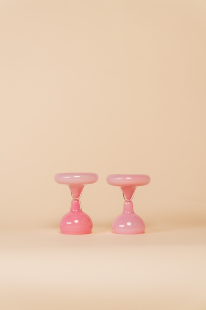 Pink Chunky Wine Glass Set