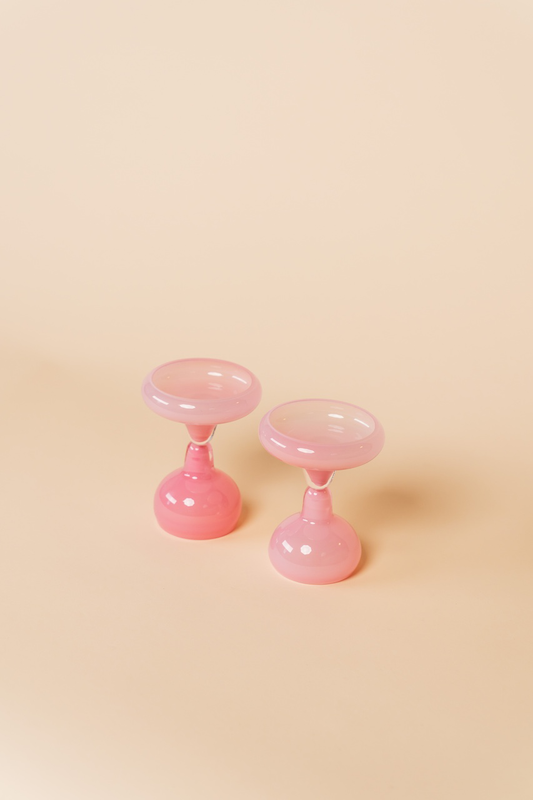 Pink Chunky Wine Glass