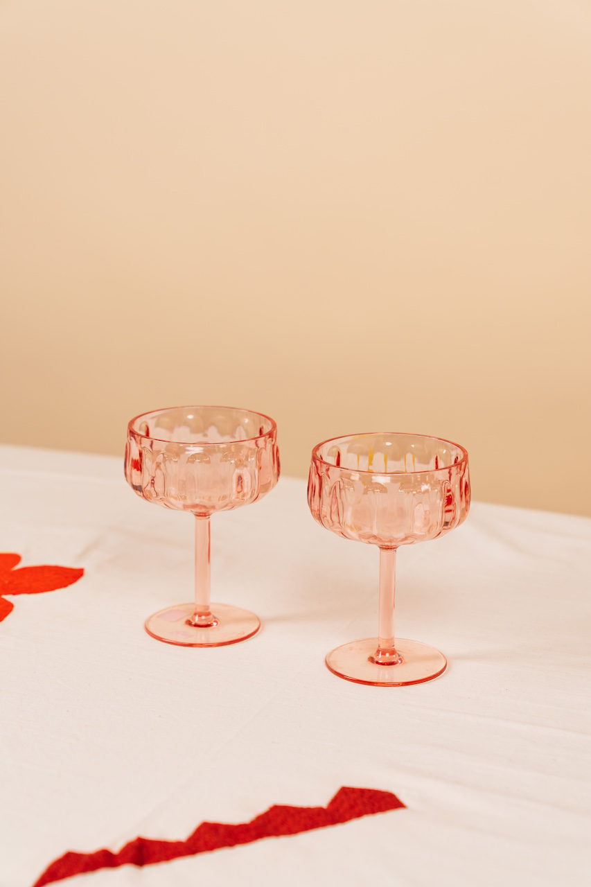 Pink Lucia Acrylic Coupe Glasses