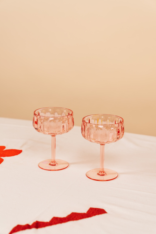 Pink Lucia Acrylic Coupe Glasses