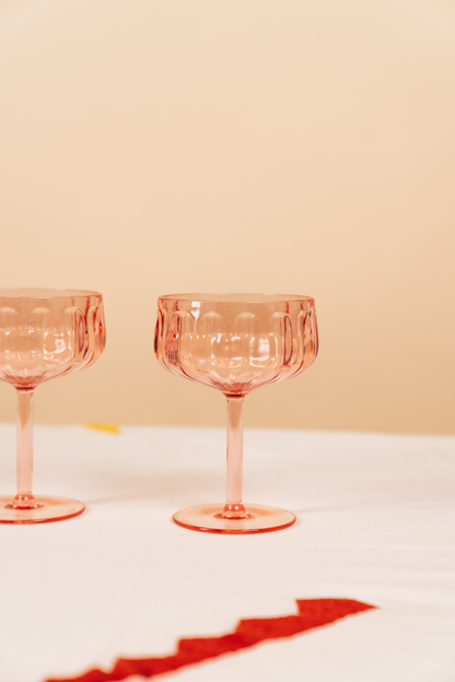 Pink Lucia Acrylic Coupe Glass Set of 2