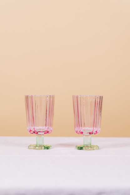 Pink Petal Glass Set of 3