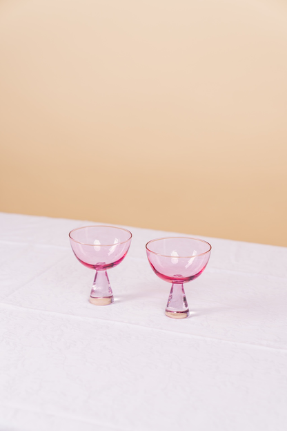 Pink Ramona Coupe Glass Set of 2