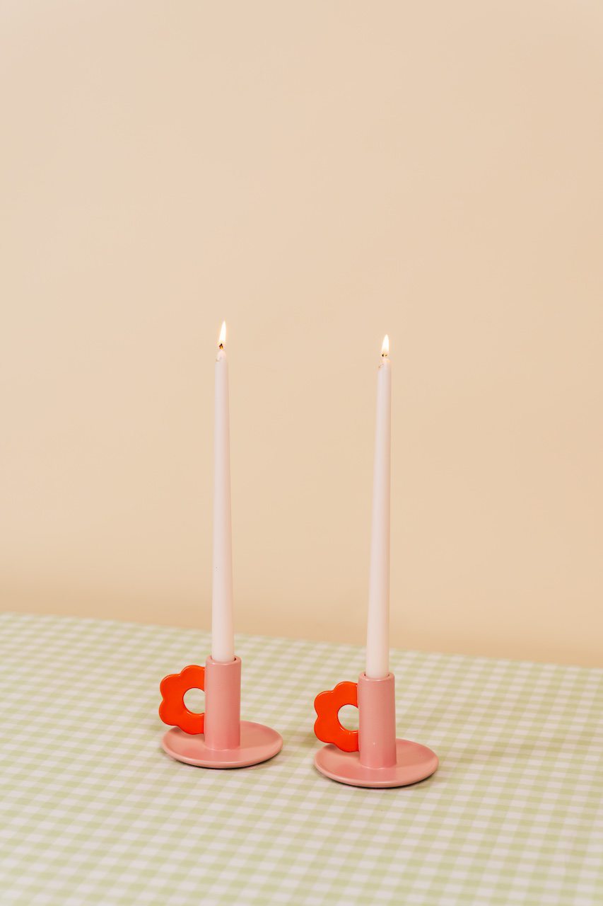 Pink & Red Flower Candle Holder