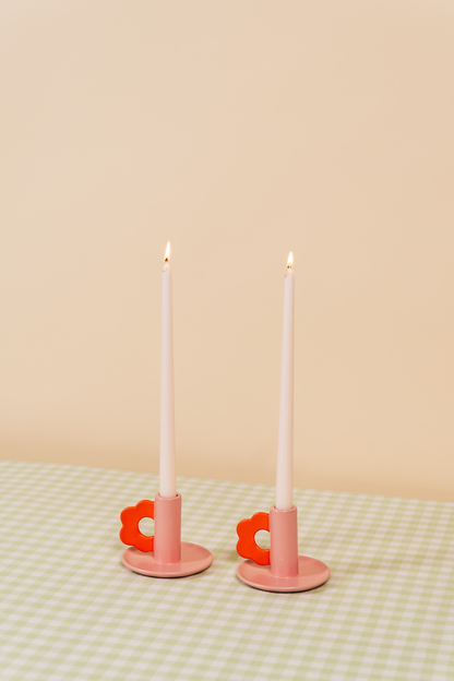 Pink & Red Flower Candle Holder