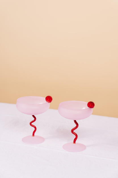 Pink Retro Goblet Set of 2