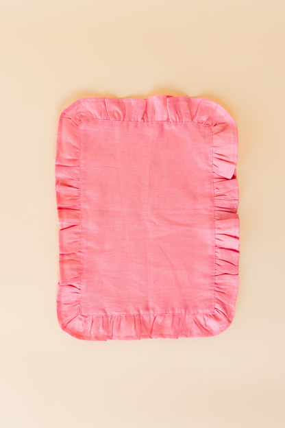 Pink Ruffle Linen Placemat