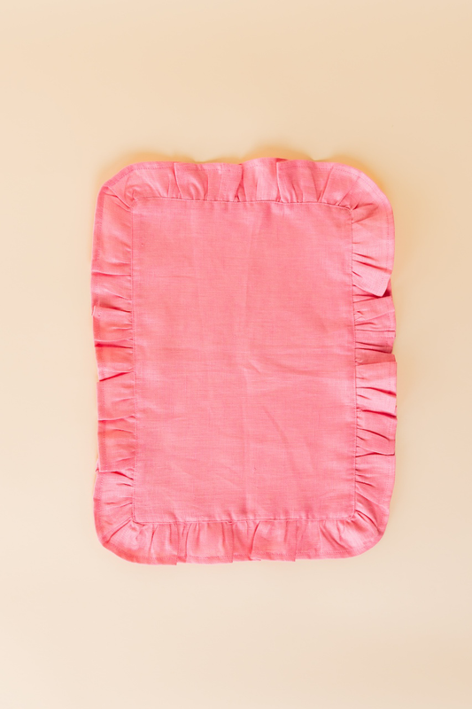 Pink Ruffle Linen Placemat