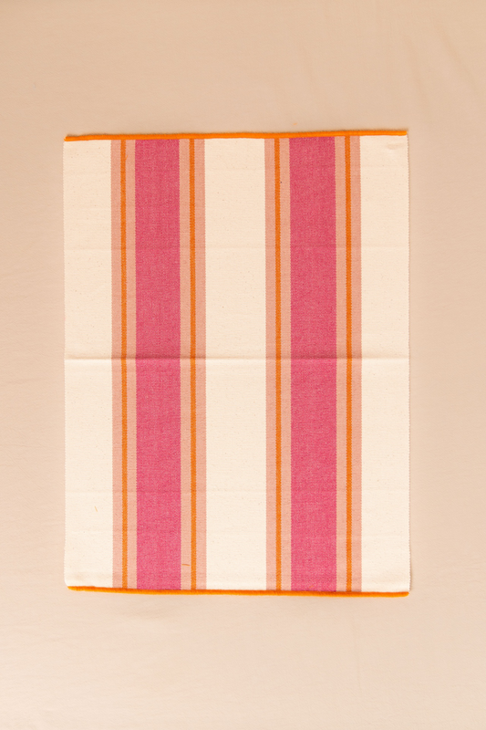 Pink Striped Placemat Set