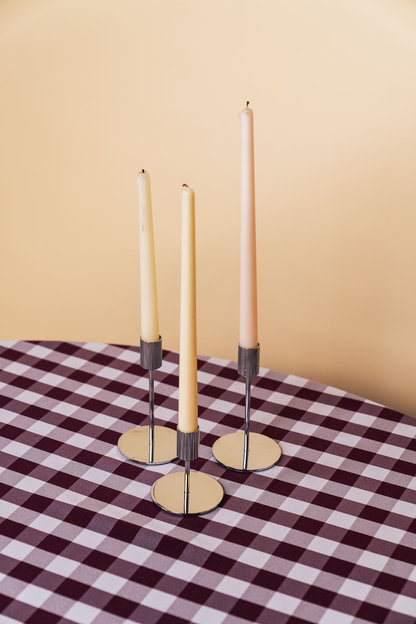 Plain Silver Candlestick Holder Set of 3
