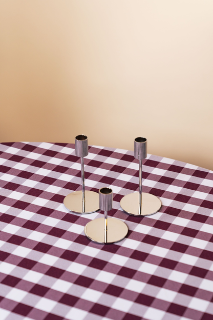 Plain Silver Candlestick Holder Set of 3