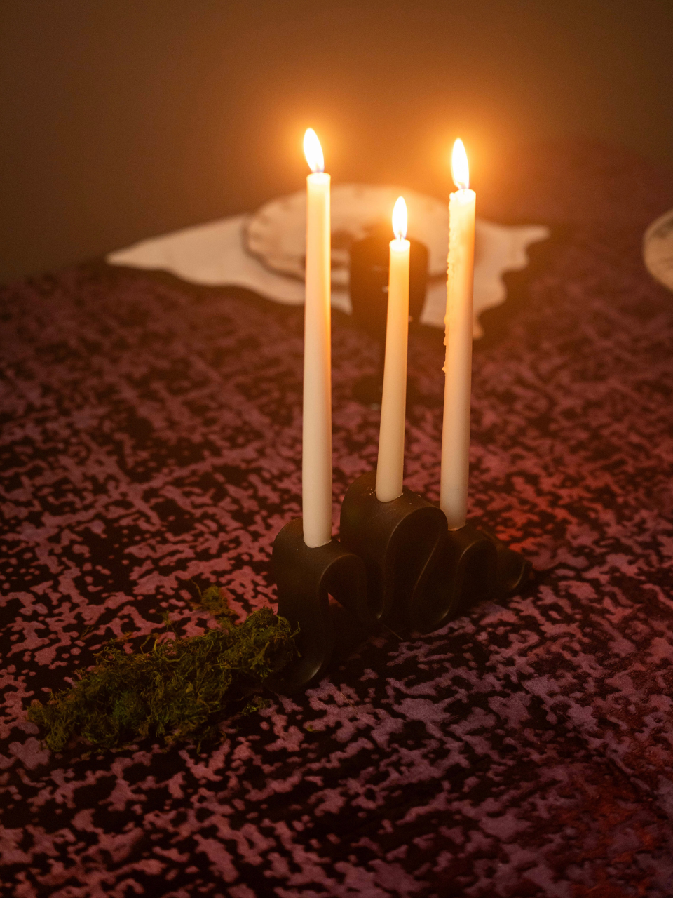 Plum Crushed Velvet Tablecloth