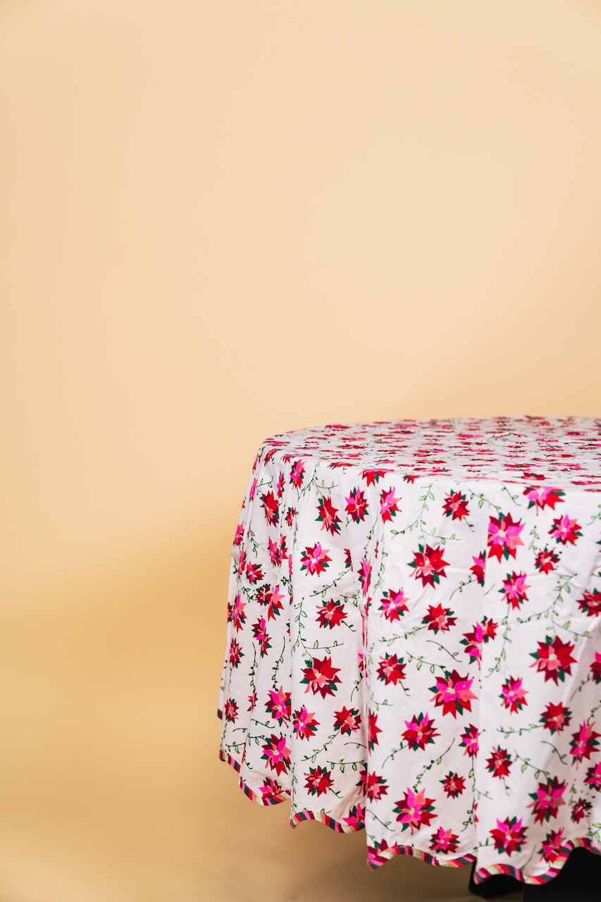 Poinsettia Round Tablecloth