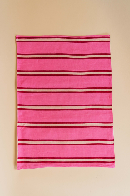 Raspberry Stripe Placemat Set