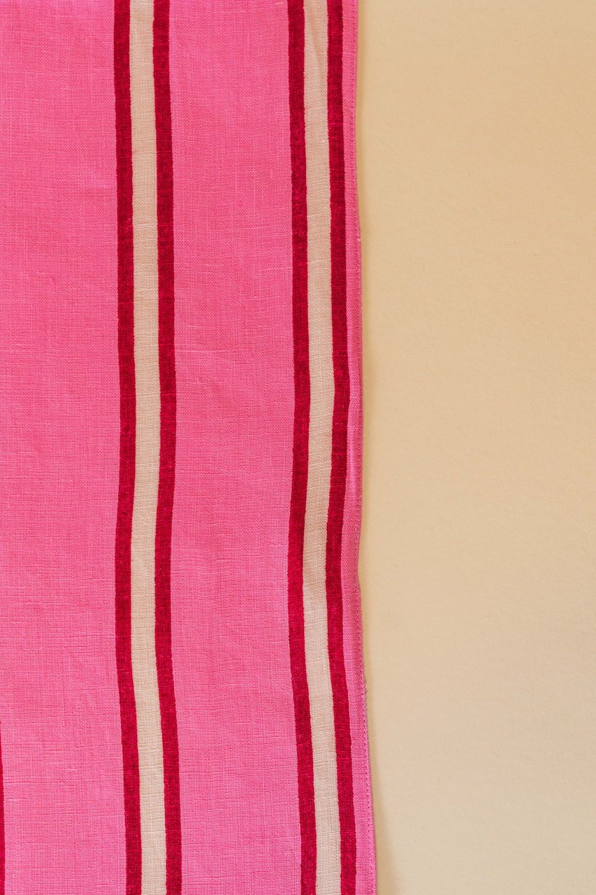 Raspberry Stripe Placemat Set