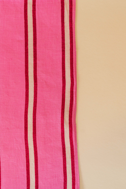 Raspberry Stripe Placemat Set