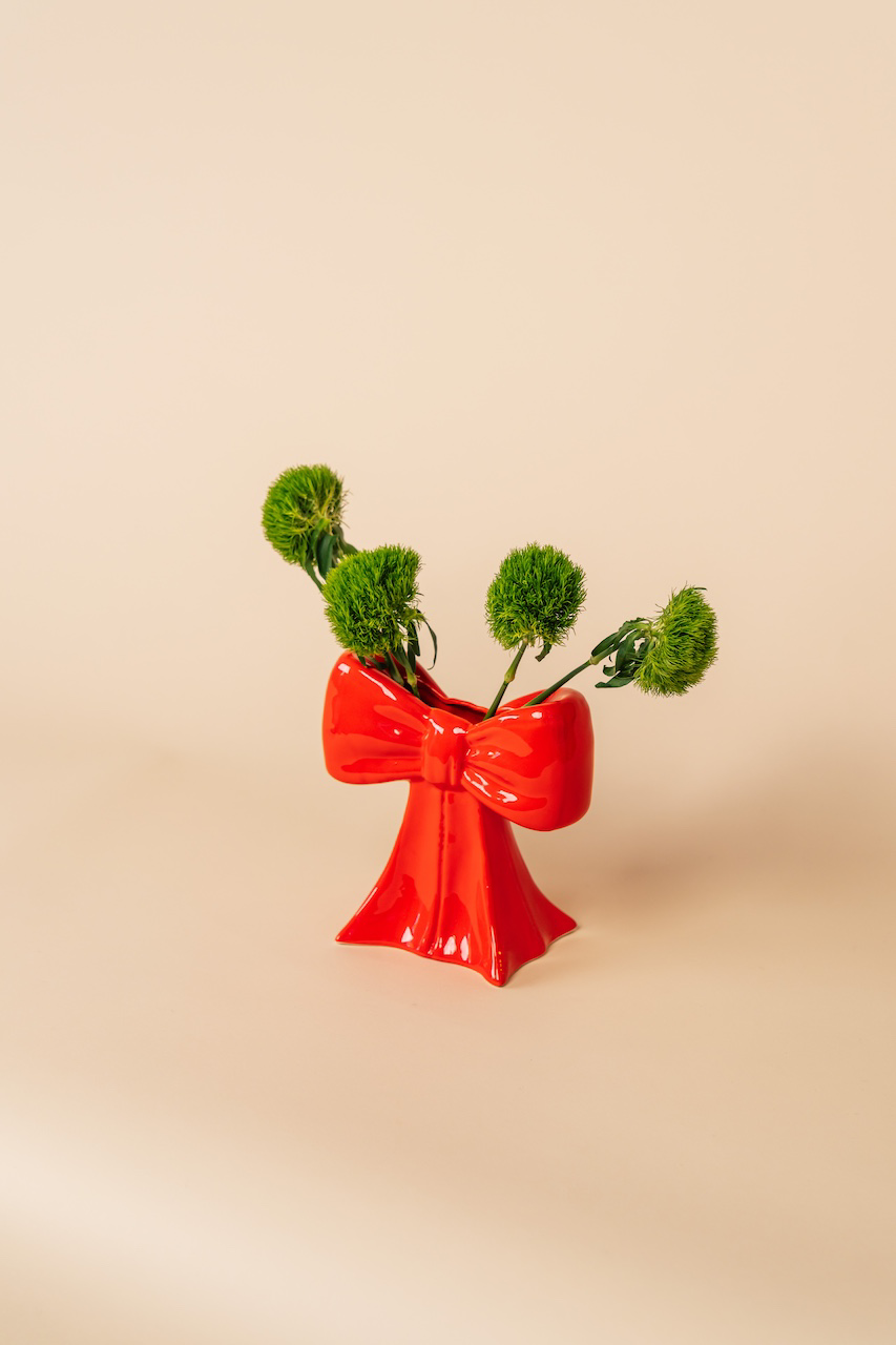 Red Bow Vase