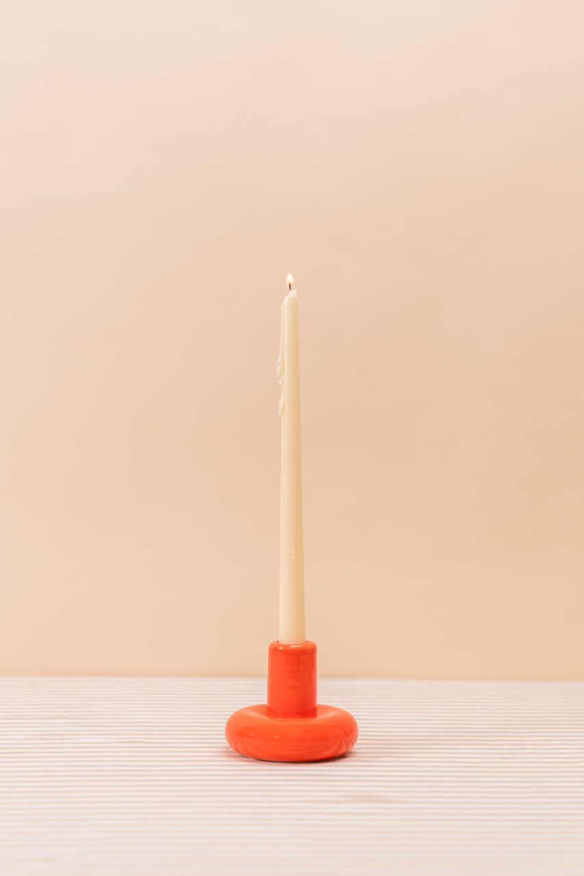 Red Bubble Candlestick Holder