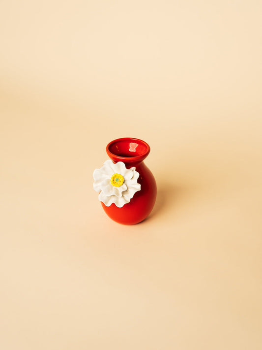 Red Floral Vase