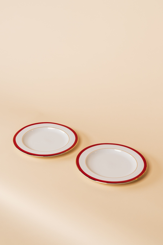 Red Rim Porcelain Plate