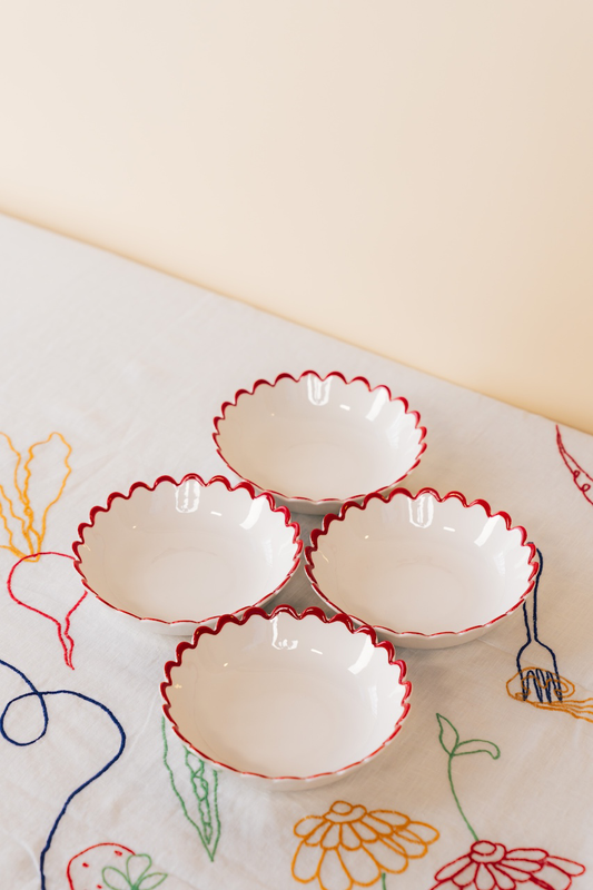 Red Scallop Small Bowl