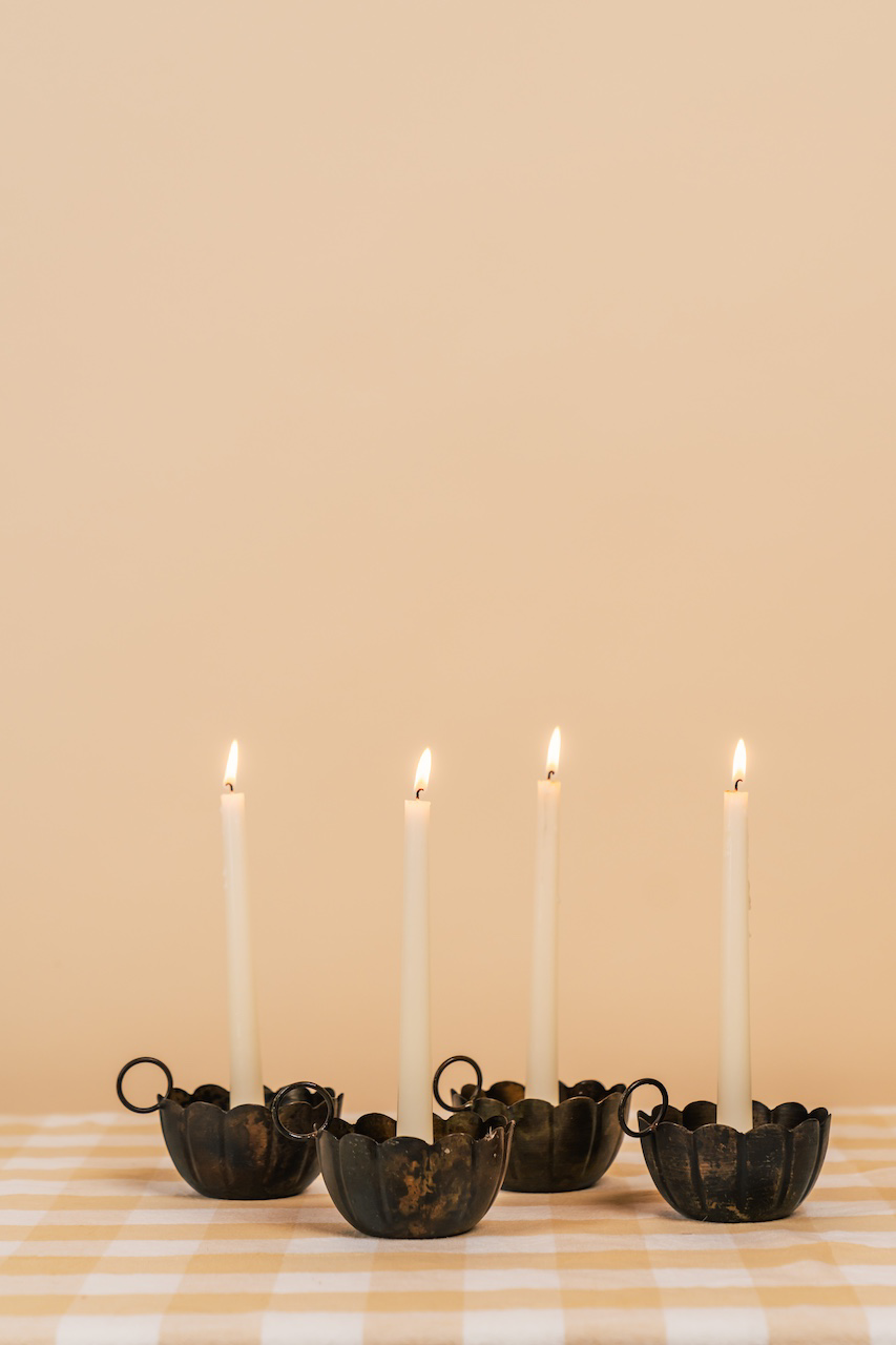 Scallop Candle Holder Set