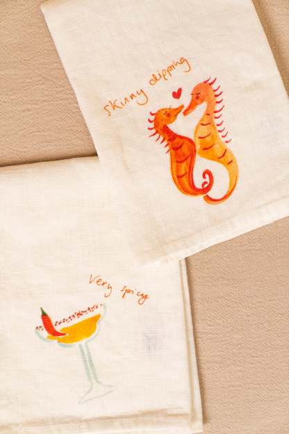 Skinny Dipping & Spicy Margs Linen Napkin