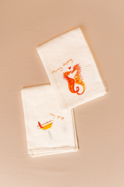 Skinny Dipping & Spicy Margs Linen Napkin Set