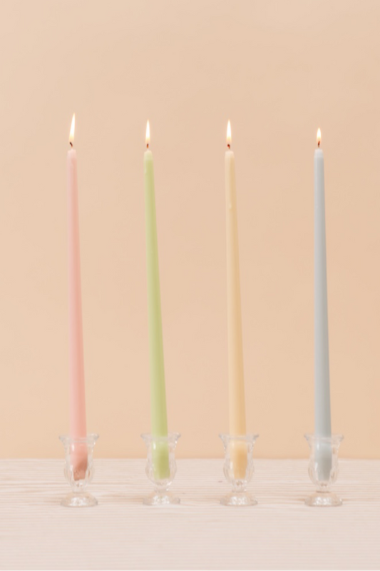 Small Crystal Glass Candlestick Holder