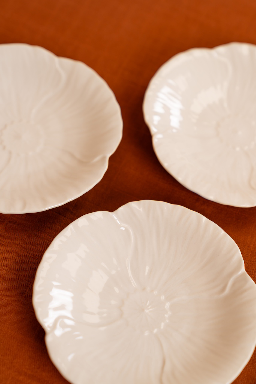 Small Flower Stoneware Plate Set