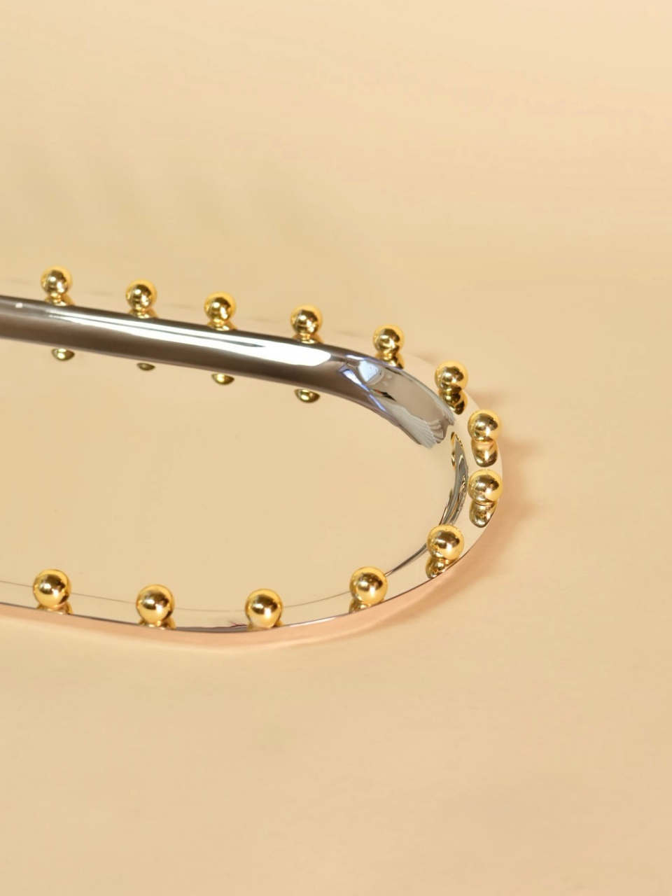 Stainless Steel Tray with Gold Balls