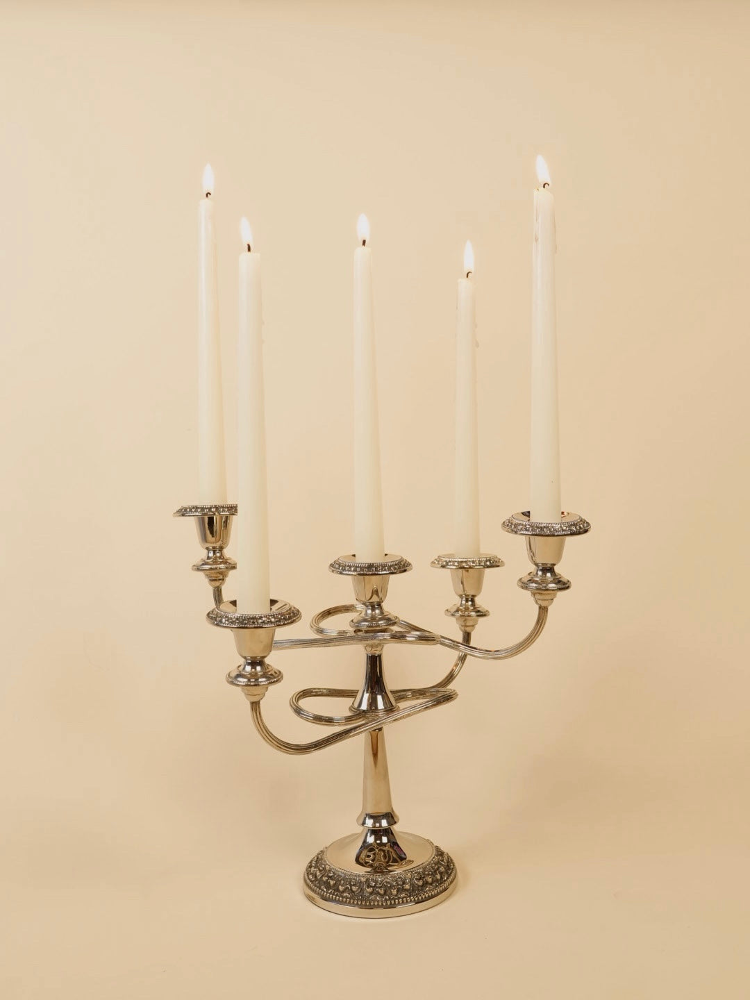 Vintage Curvy Silver Candelabra