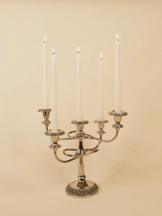 Vintage Curvy Silver Candelabra