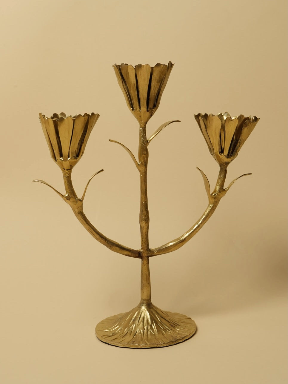 Large Gold Floral Candleabra