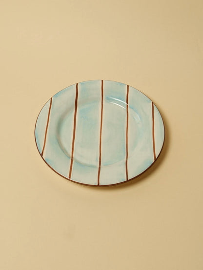 Blue Pajama Stripe Side Plate Set