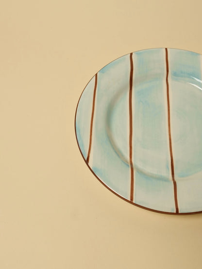 Blue Pajama Stripe Side Plate Set