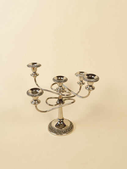 Vintage Curvy Silver Candelabra