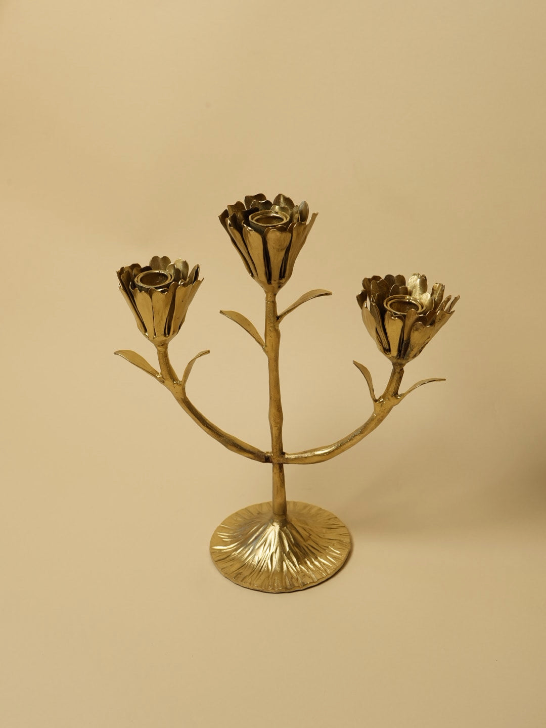Large Gold Floral Candleabra