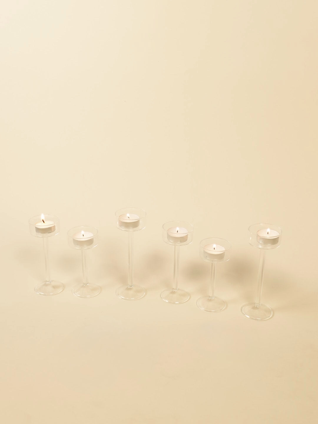 Glass Tealight Candle Holder Set