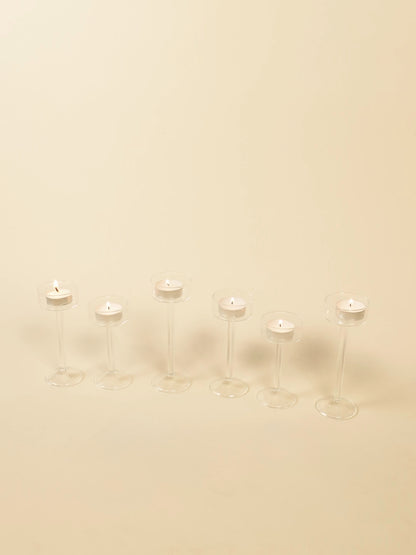 Glass Tealight Candle Holder Set