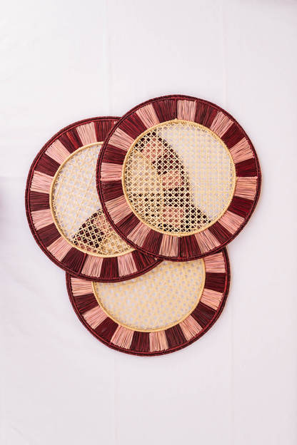 Twist Placemat Burgundy / Pink