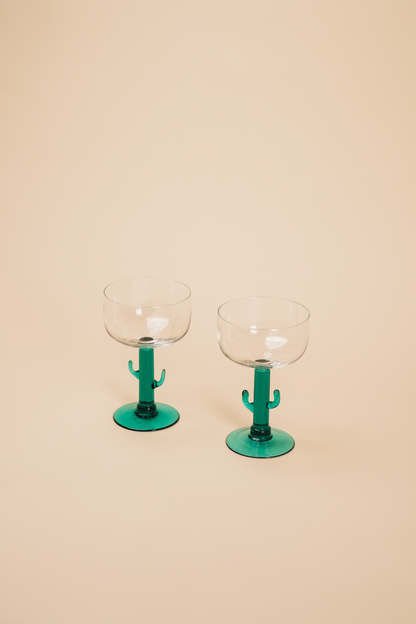 Vintage Cactus Margarita Glass