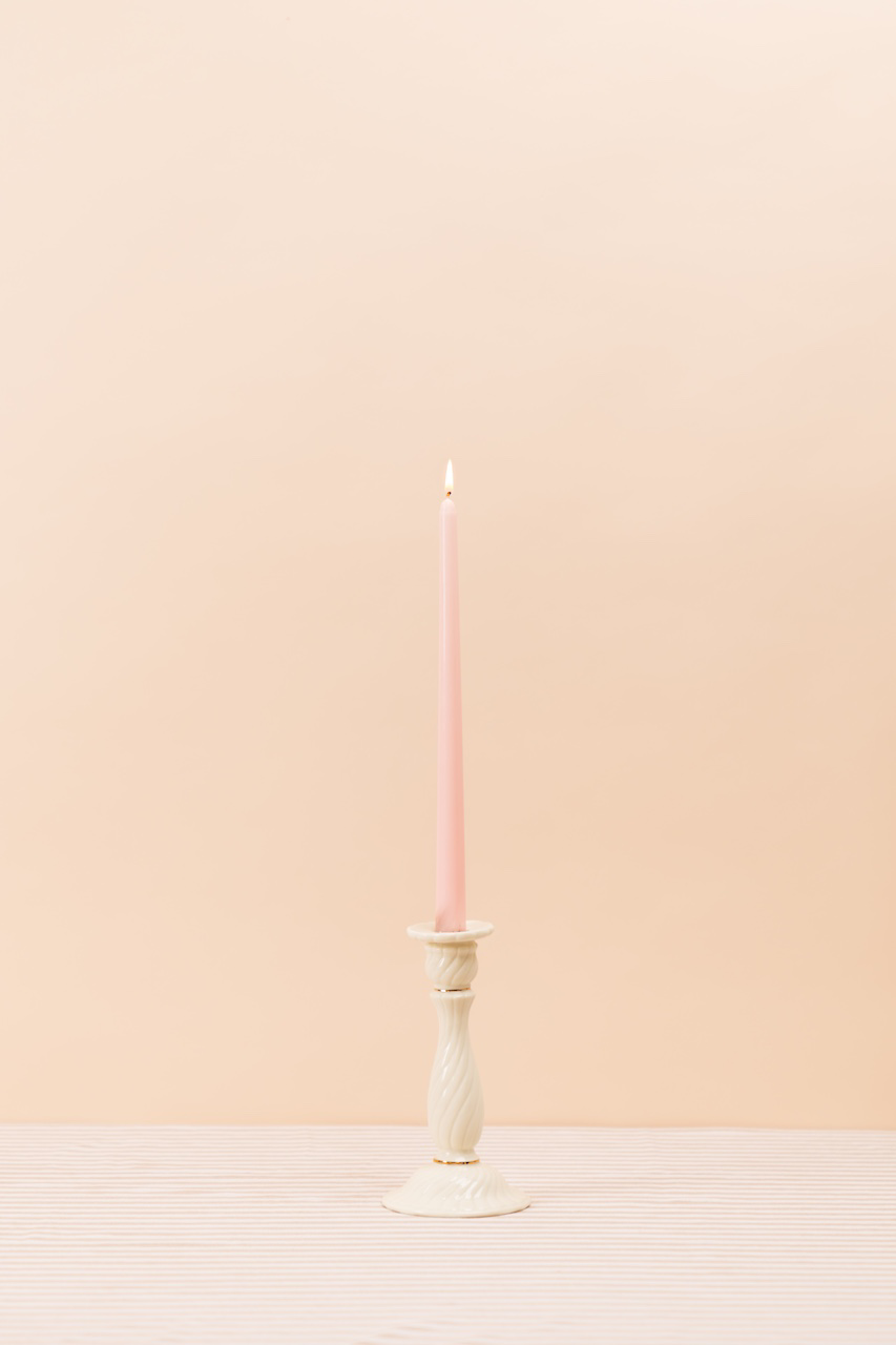Vintage Column Gold Trim Candlestick Holder