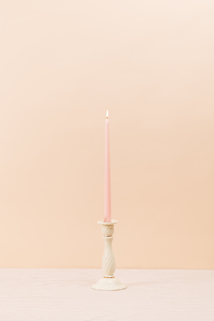 Vintage Column Gold Trim Candlestick Holder