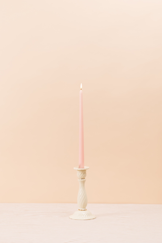 Vintage Column Gold Trim Candlestick Holder
