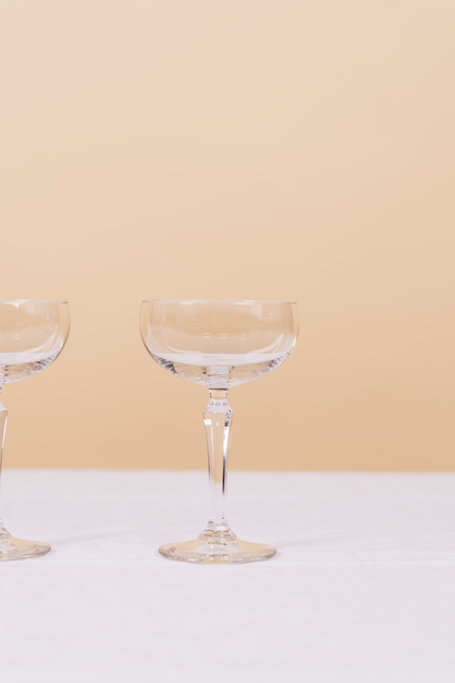 Vintage Crystal Coupe Glass Set of 2