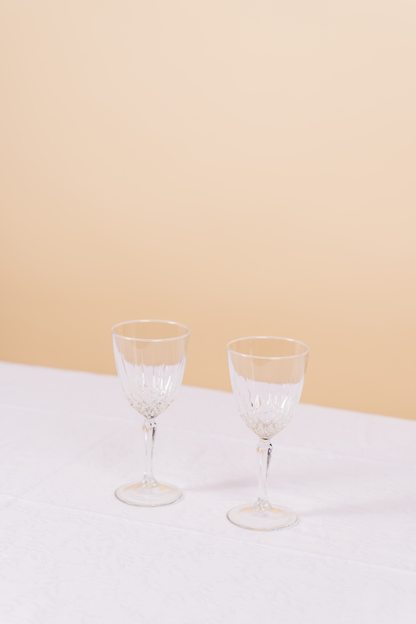 Vintage Crystal Wine Glass Set of 4